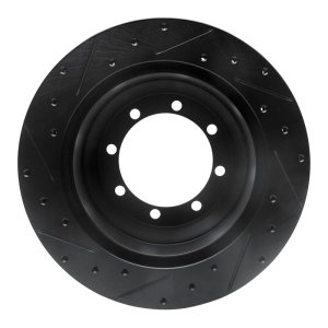 Ford F-350 Super Duty Brake Rotor (1) - Rear Right - R1 Concepts - Drilled & Slotted - Black - `99-`04